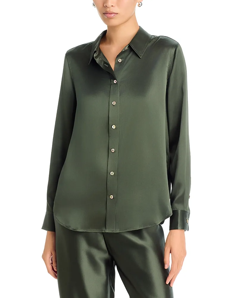 Silk Collared Button Up Shirt