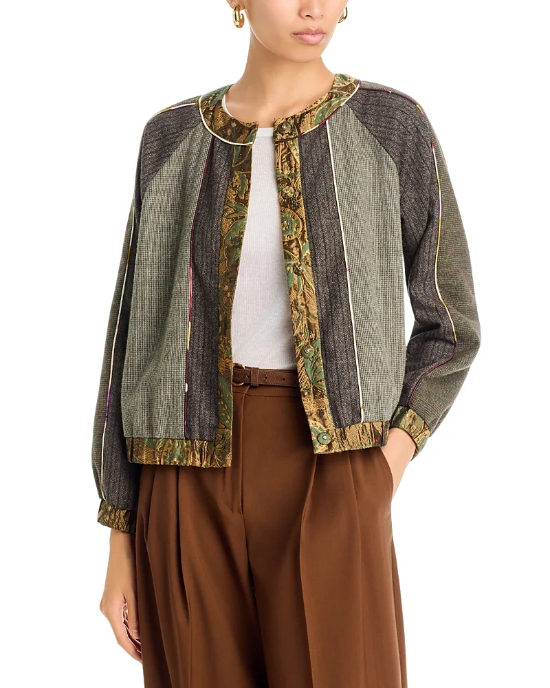 Mixed Media Bomber Jacket by Johnny Was