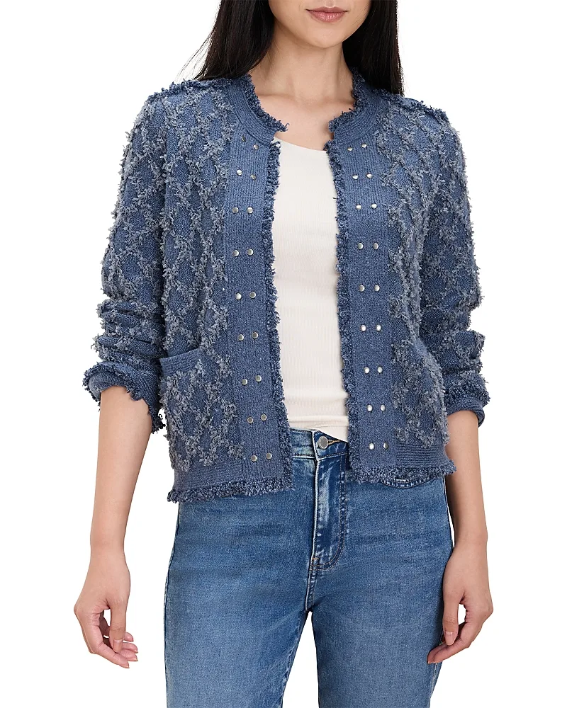 Diamond Fringe Studded Cardigan by Nic+Zoe