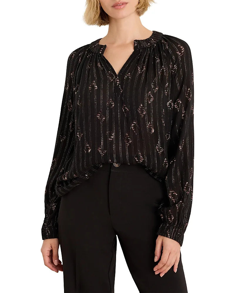 Diamond Metallic Jacquard Shirt by Nic+Zoe