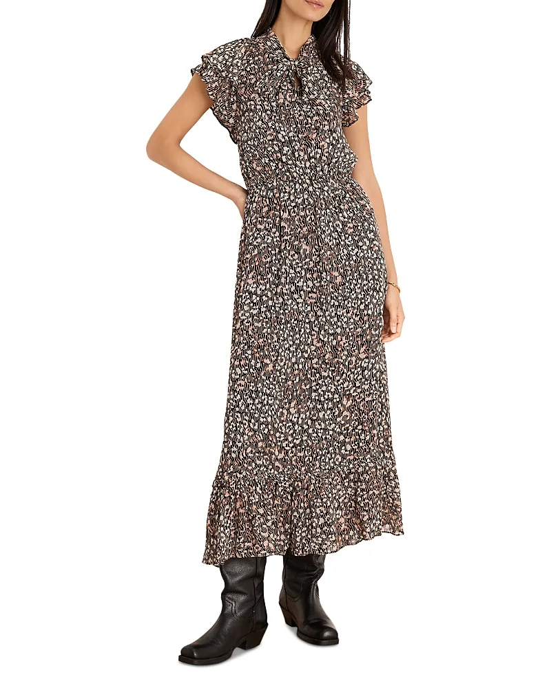 Leo Georgette Tie Neck Maxi Dress by Nic+Zoe