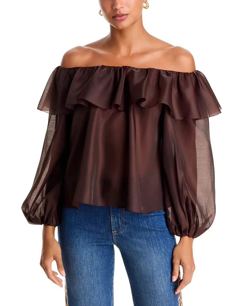 Alta Off-the-Shoulder Ruffled Top by Alice And Olivia
