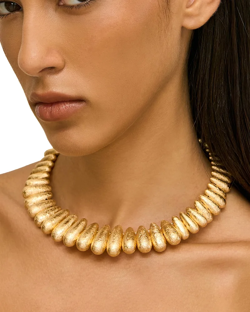 Allegra Foiled Wood Choker Necklace, 14.5 by Cult Gaia