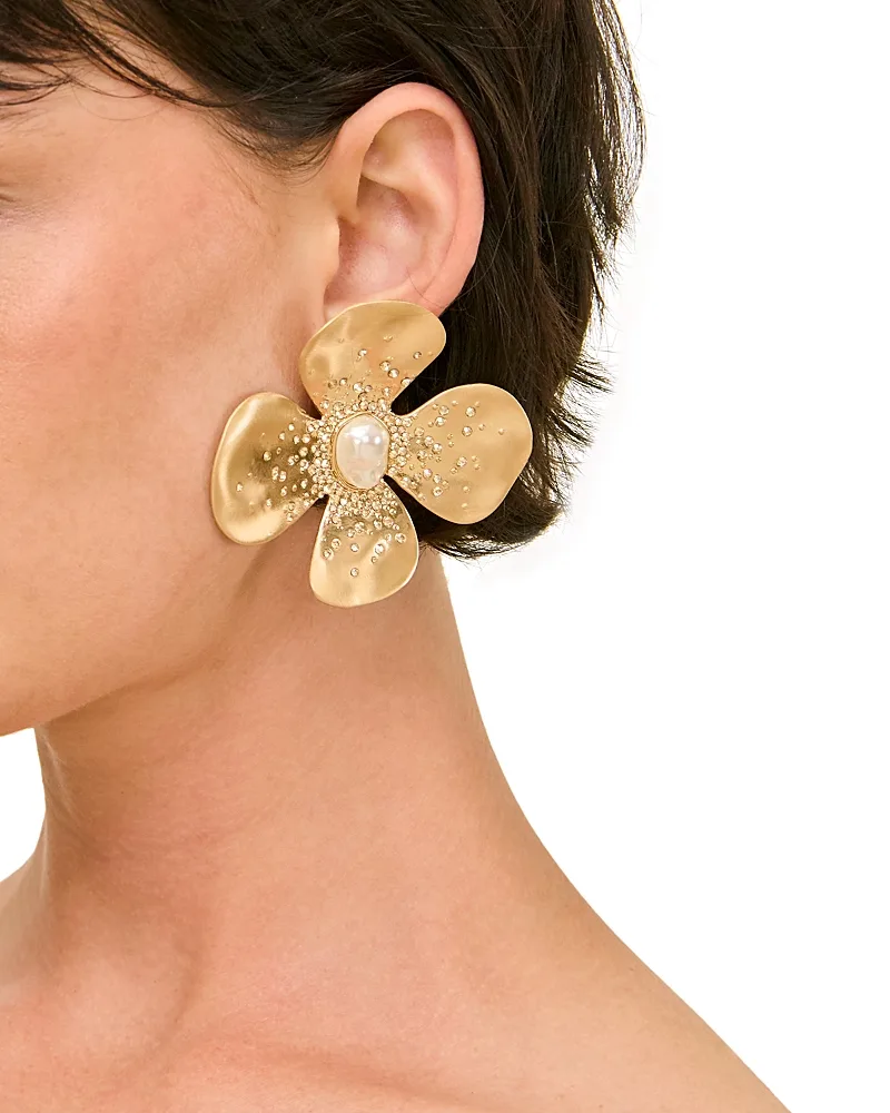 Lucky Flower Clip on Earrings, 1.5L by Cult Gaia