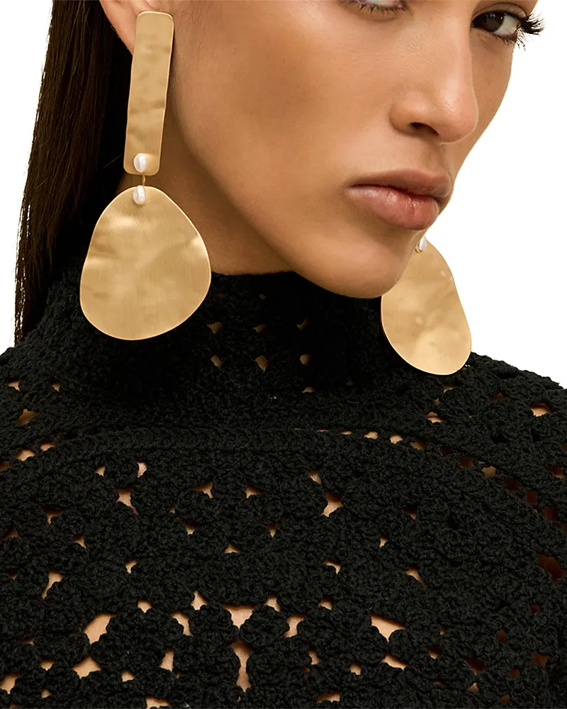 Solana Hammered Plate Clip on Earrings, 4.5L by Cult Gaia