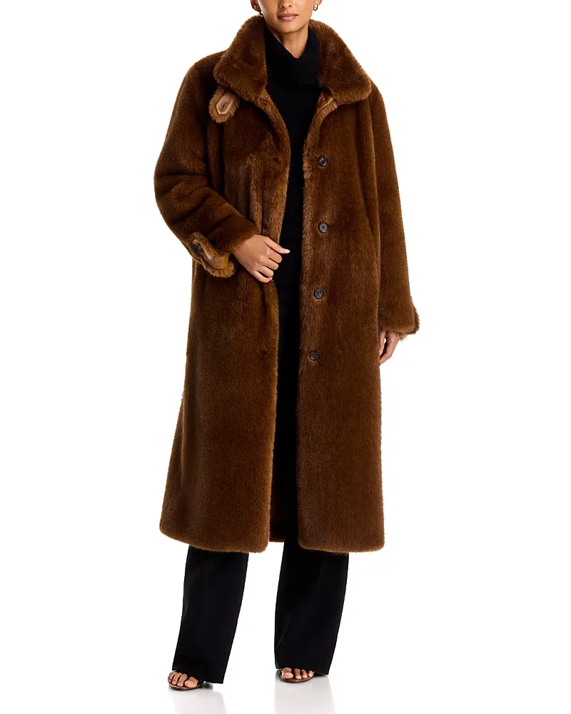 Gia Faux Fur Coat by Milly