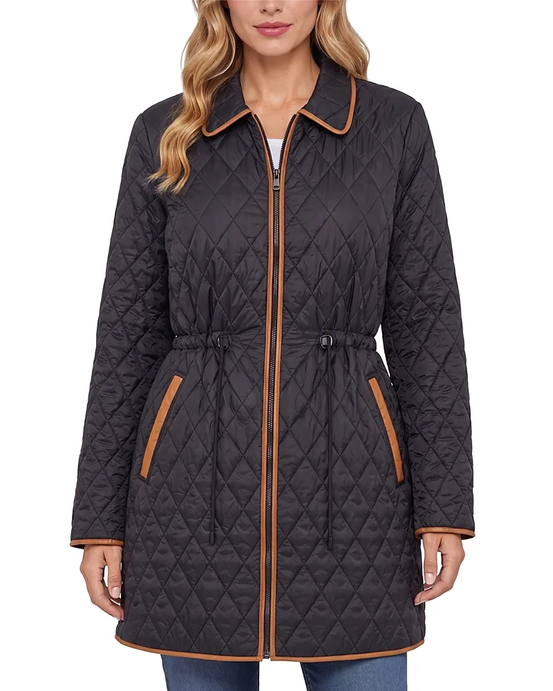 Quilted Long Raglan Sleeve Coat by Liverpool Los Angeles