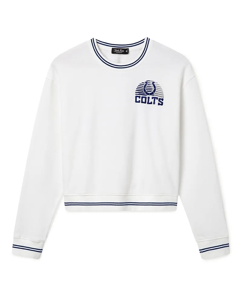 Indianapolis Colts Cropped Striped Rib Fleece by Junk Food