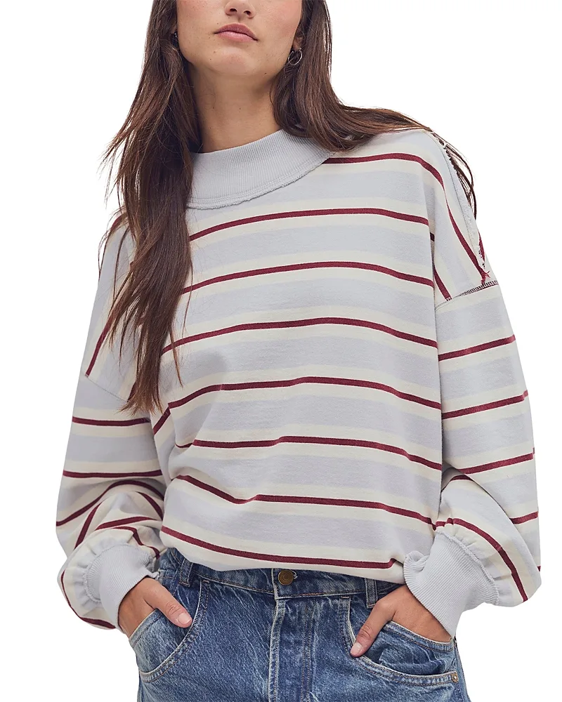 Palm Spring Cotton Mock Neck Sweatshirt by Free People