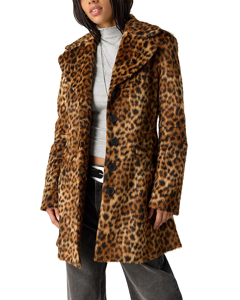 Delancy Leopard Print Faux Fur Coat by Free People