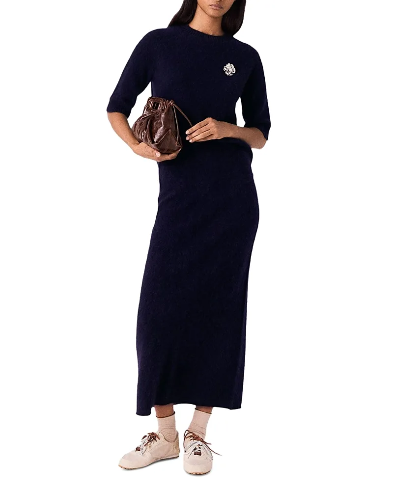 Wool Midi Pencil Skirt by Maje