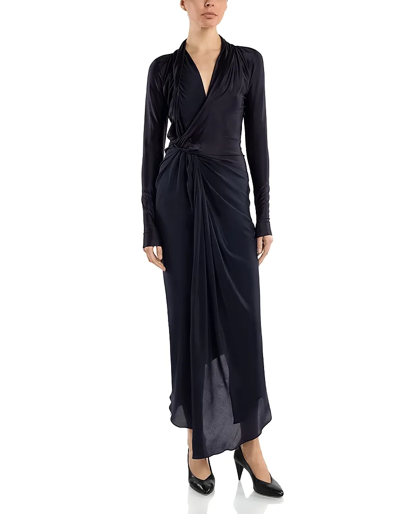 Lea Gathered Jersey Midi Dress by Victoria Beckham