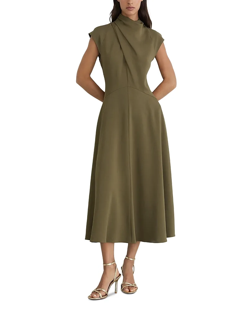 Alma High Neck Midi Dress by Reiss
