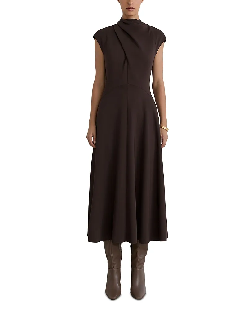 Alma High Neck Midi Dress