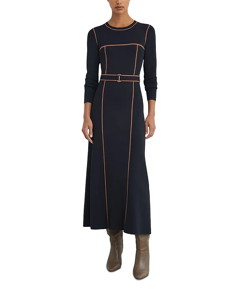 Etta Round Neck Midi Dress by Reiss