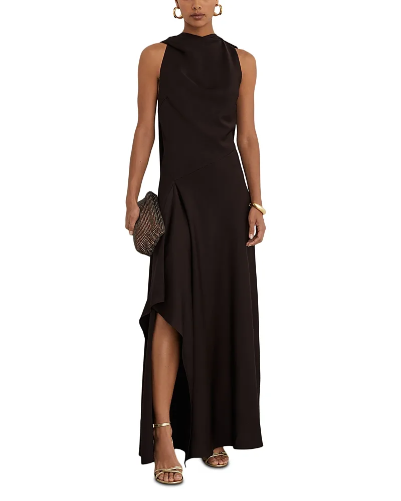 Sabine Satin Cape Maxi Dress by Reiss