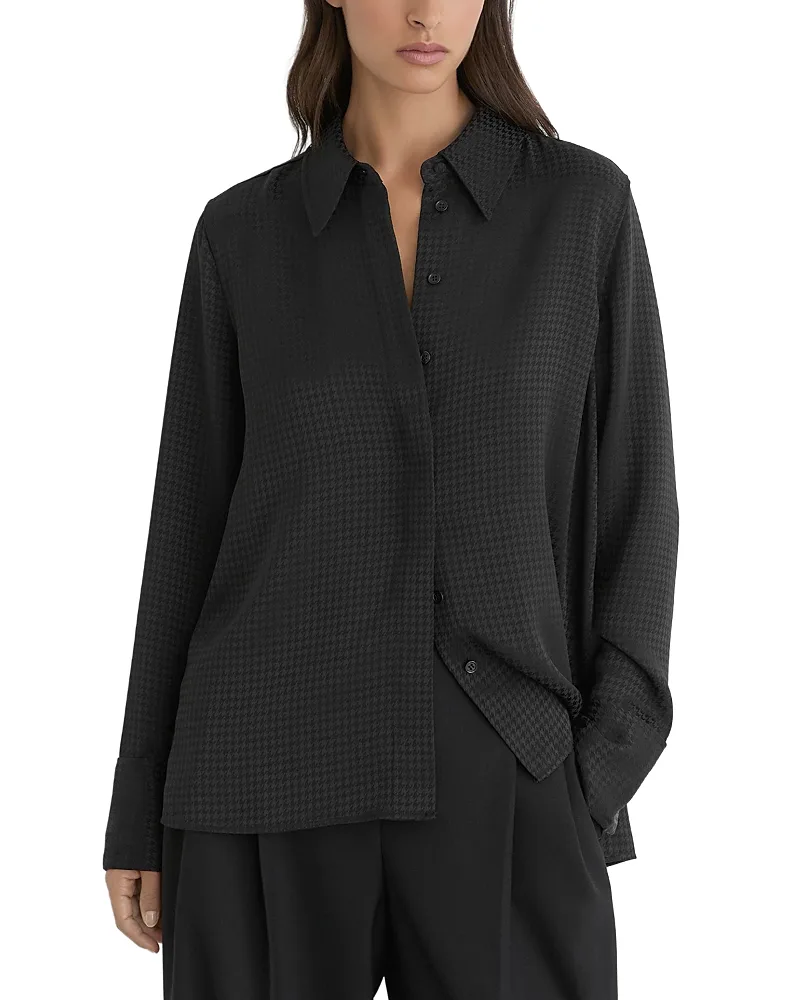 Elora Jacquard Long Sleeve Shirt by Reiss