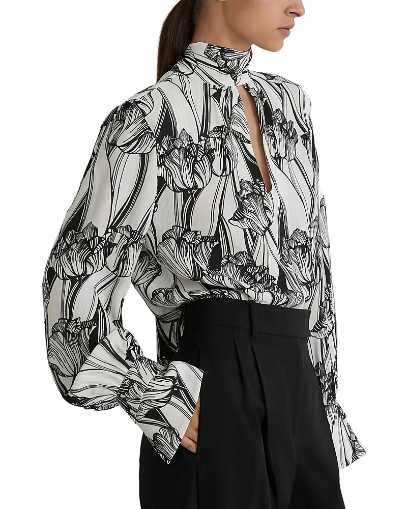 Kennedy Scarf Neck Blouse by Reiss
