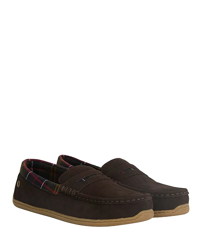 Albert Suede Moc Toe Slippers by Barbour