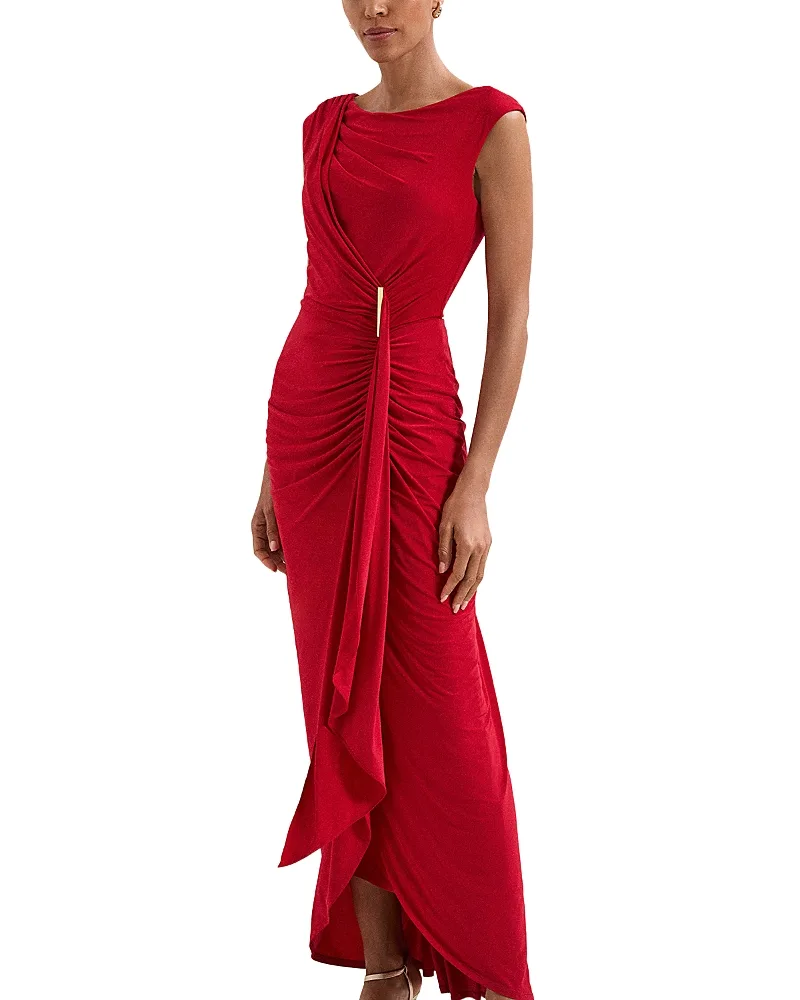 Ruffled Side Gathered Maxi Dress by Phase Eight