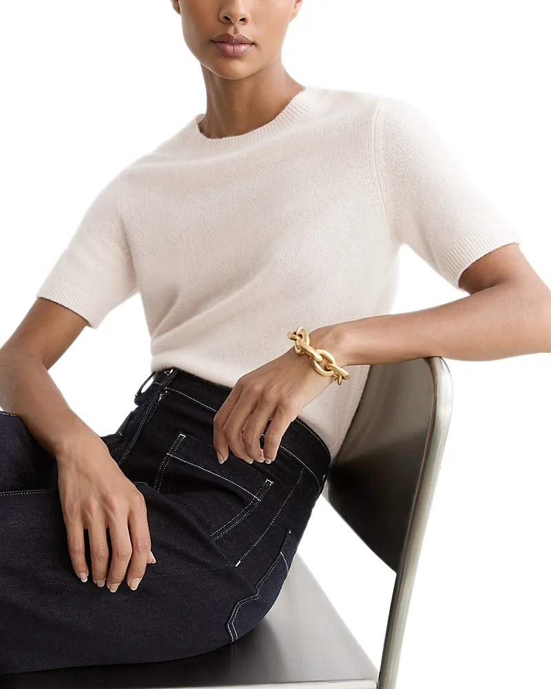 Stevie Cashmere Short Sleeve Top by Reiss