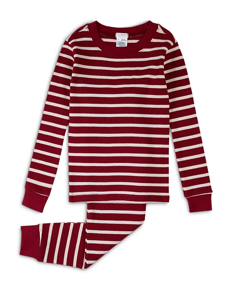 Striped Thermal Pajama Set by Petit Lem