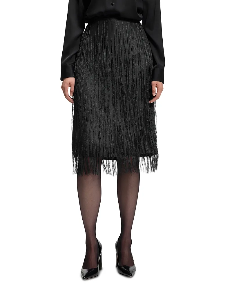 Vafray Fringe Skirt by Hugo Boss