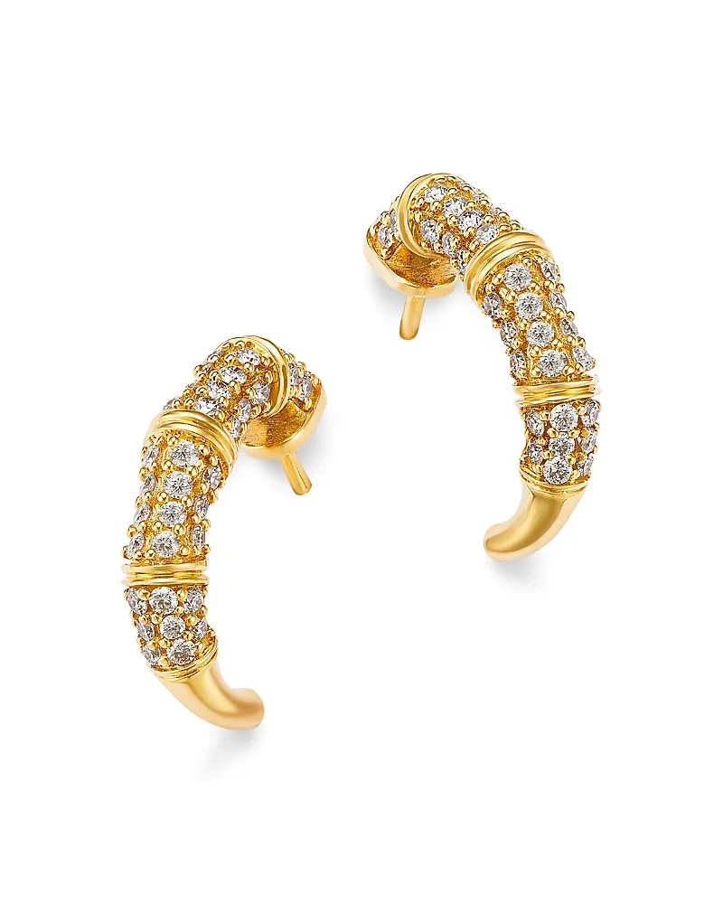 Diamond Pave Hoop Earrings in 14K Yellow Gold, 0.75 Tcw by Bloomingdales Fine Collection
