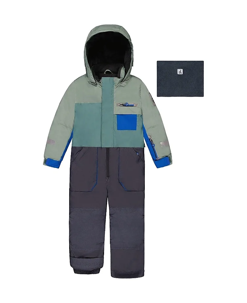 Play Detachable Hood Fleece Neckwarmer One Piece Snowsuit by Deux Par Deux