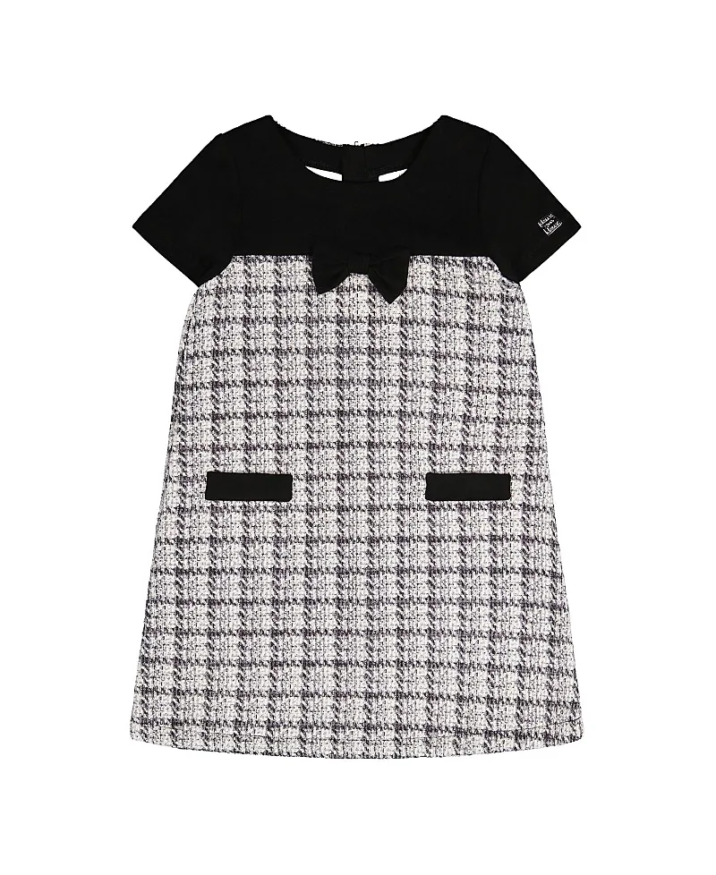 Plaid Milano Jacquard Sleeveless A-Line Knitwear Dress by Deux Par Deux