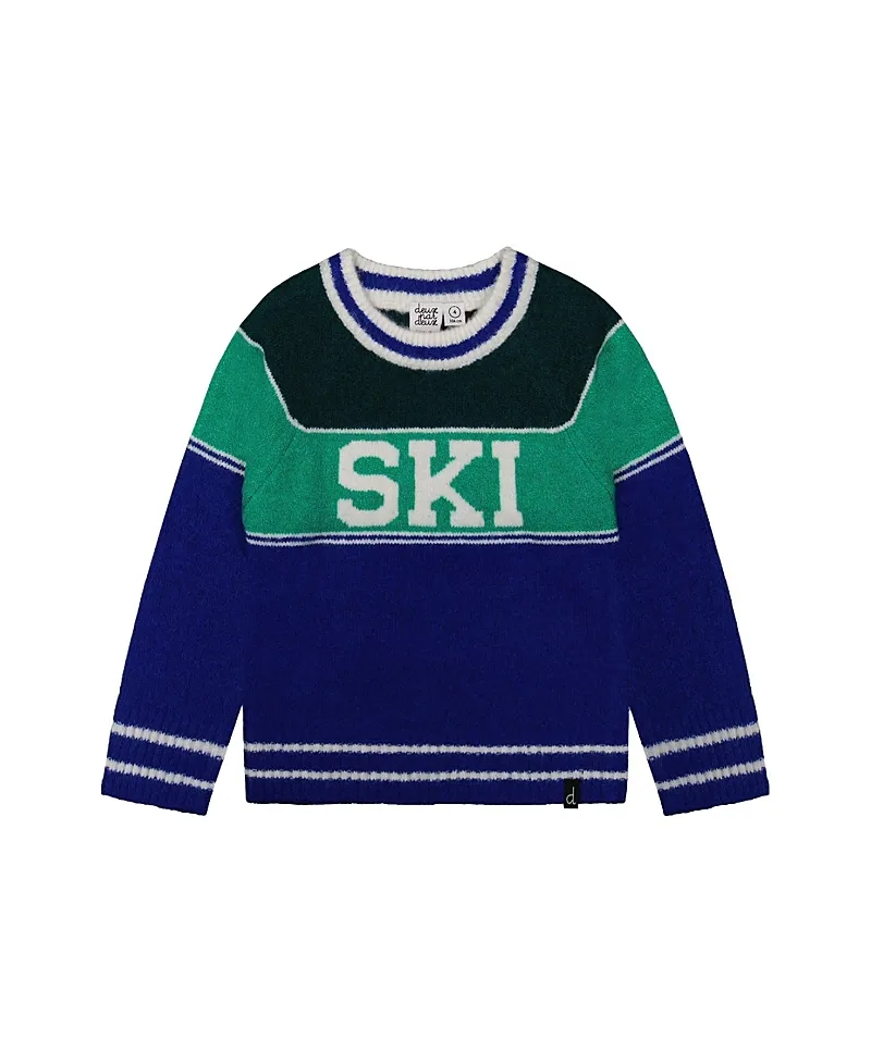 Ski Jacquard Colorblock Ribbed Cuff Sweater by Deux Par Deux