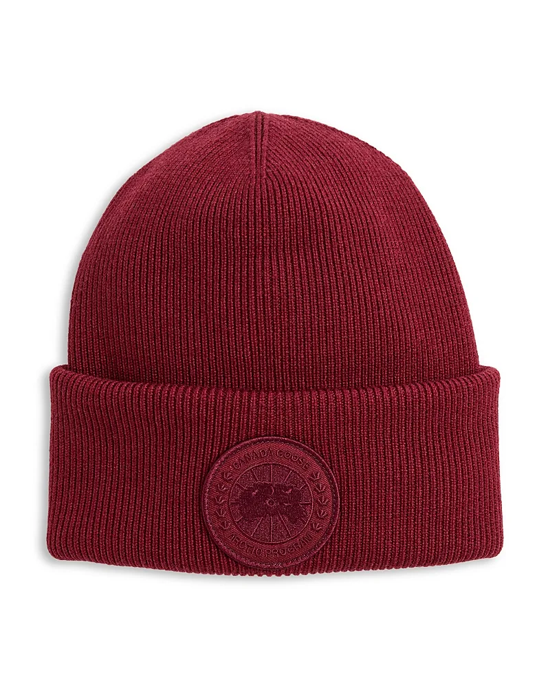 Arctic Disc Merino Wool Logo Patch Ribbed Toque by Canada Goose