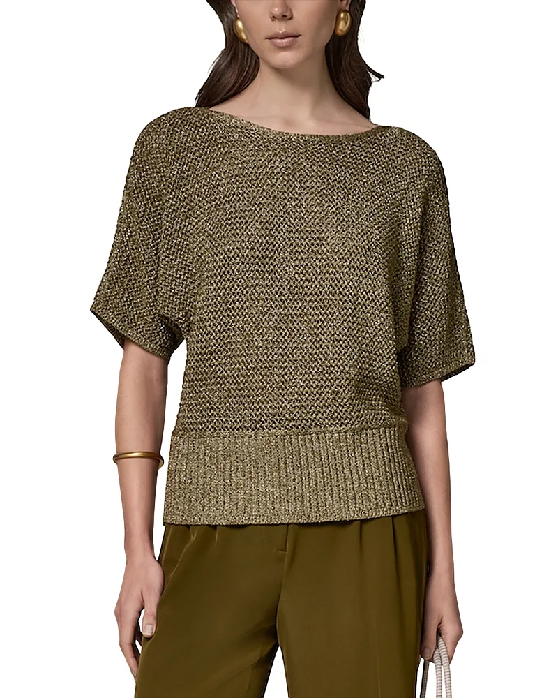 Metallic Drop Shoulder Top by Donna Karan New York