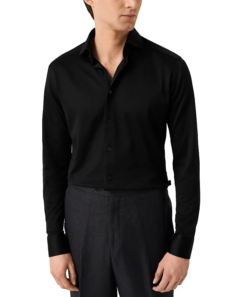 Cotton Contemporary Fit Filo Di Scozia Dress Shirt by Eton