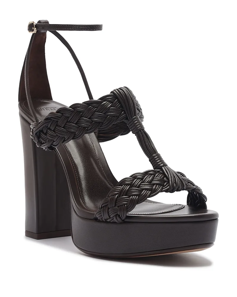 Thalia Braided Leather Platform Sandals by Alexandre Birman