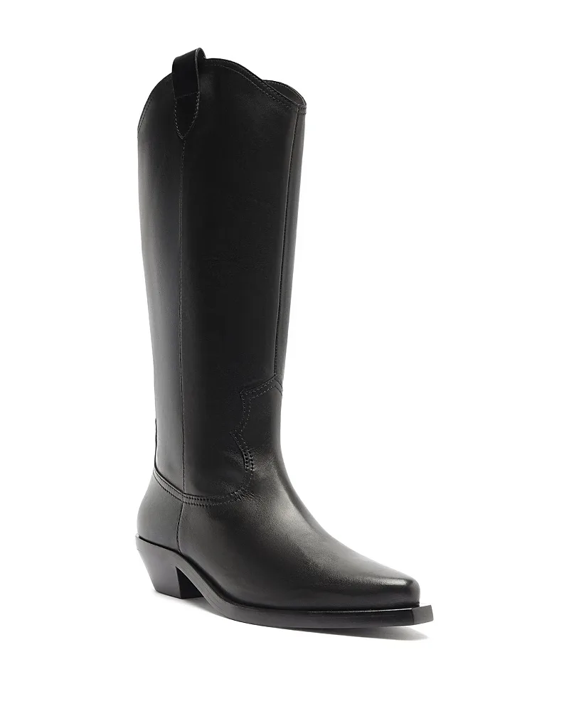 Nash Up Wide Calf Leather Western Boots