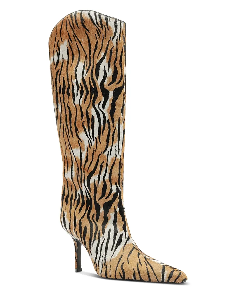Mary Ellen Calf Hair Knee High Boots by SCHUTZ