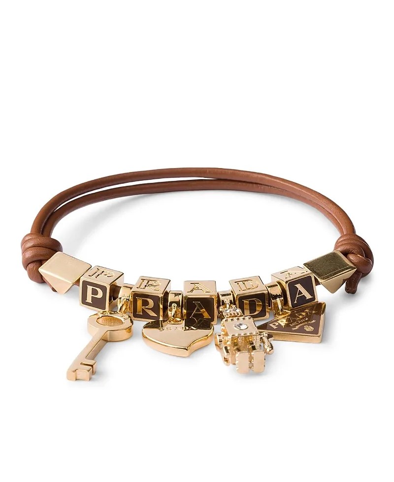 Nappa Leather and Metal Bracelet by Prada