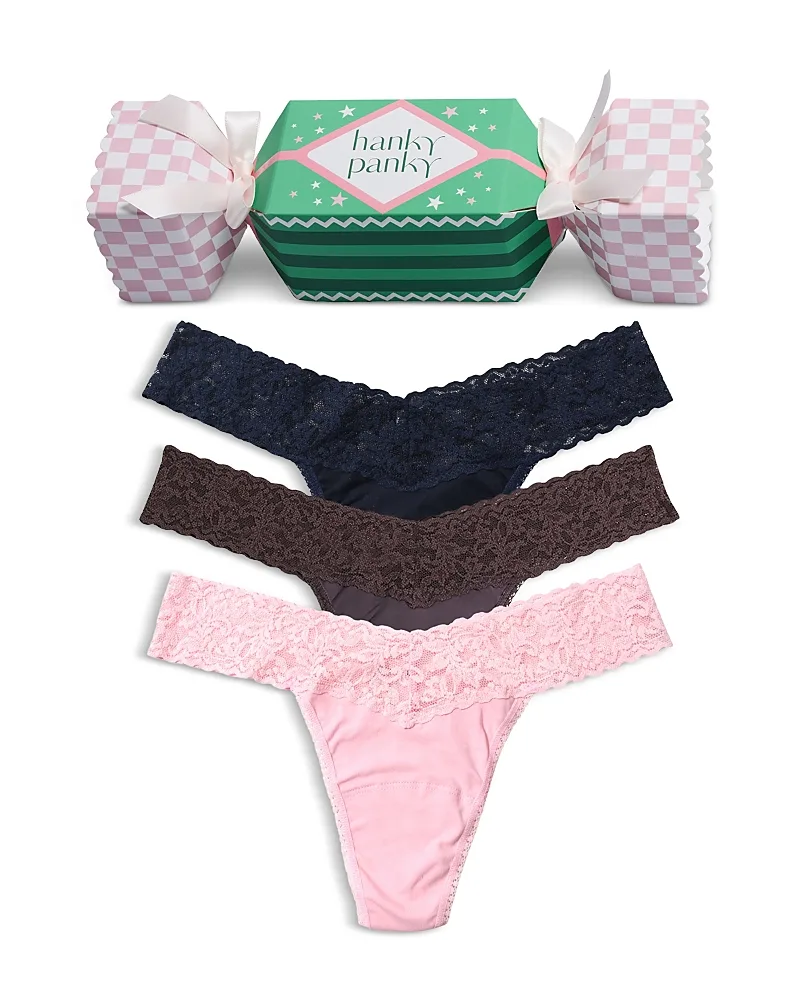 Signature Lace Low Rise Thong, Pack of 3 by Hanky Panky