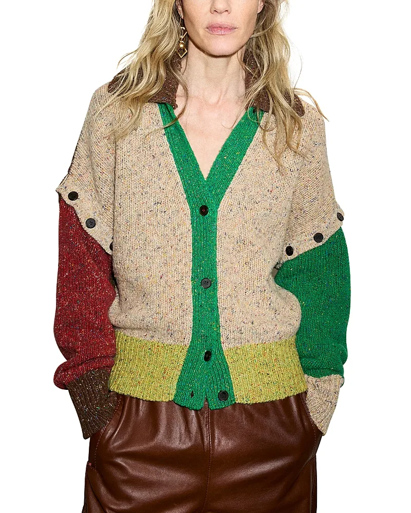 Fiabe Wool Detachable Sleeve Cardigan