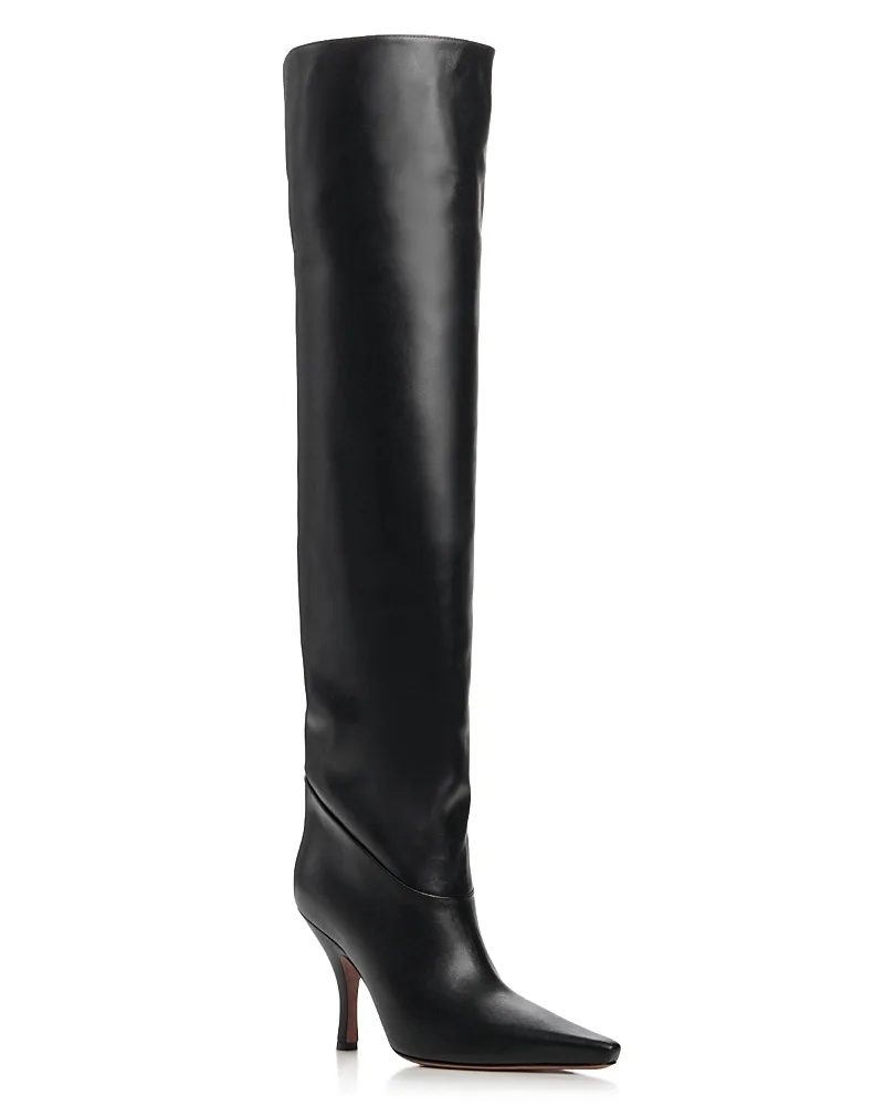 Rose Leather Over-the-Knee Boots