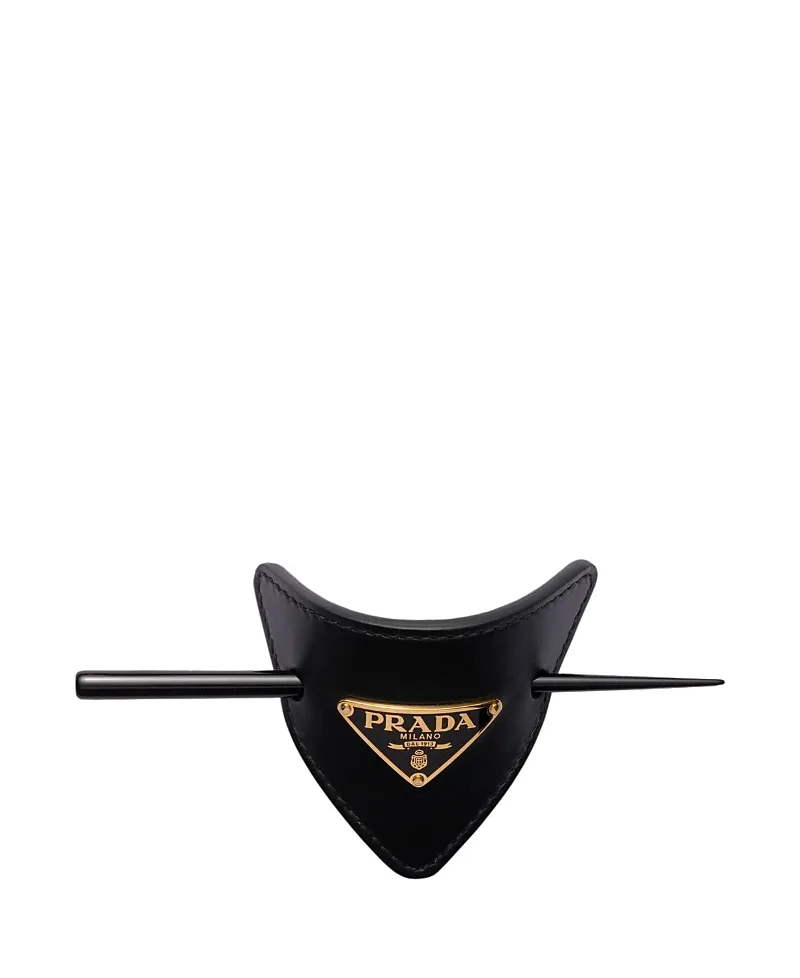 Leather Hair Clip by Prada