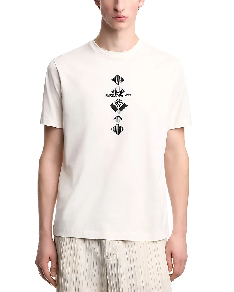 Emporio Armani Regular Fit Crewneck Logo Graphic T-Shirt by Armani