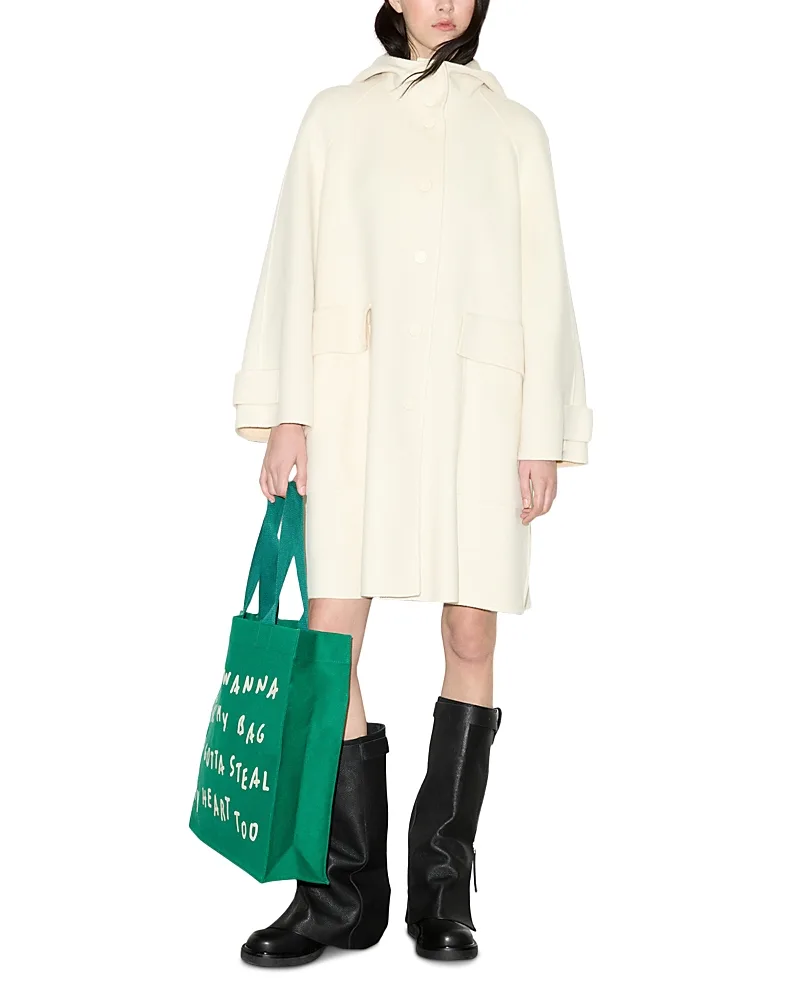 Emblema Double Woven Wool Hooded Parka by Max & co.