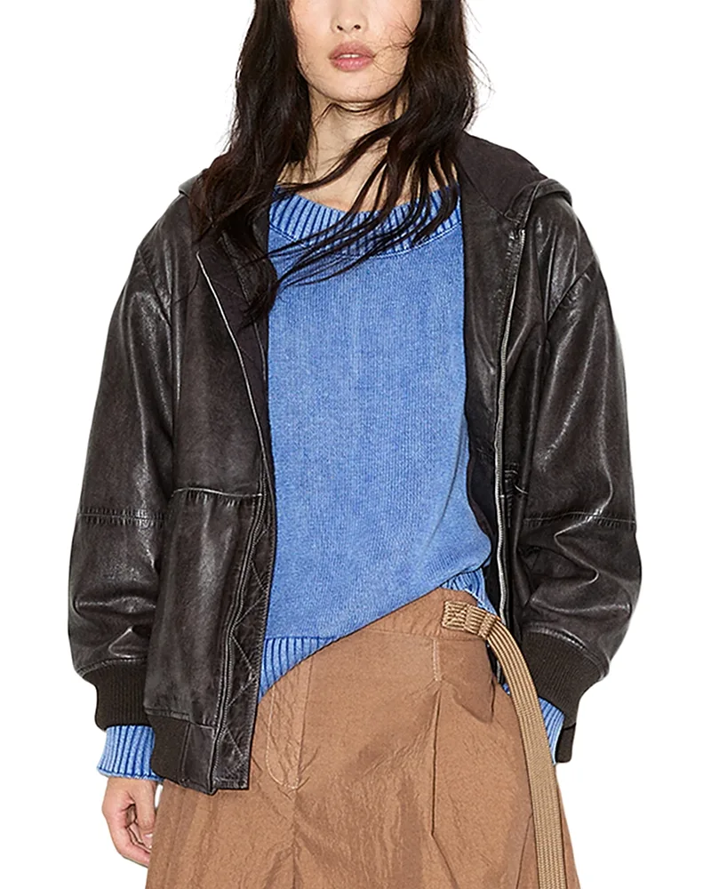 Mcogelo Leather Hooded Jacket by Max & co.