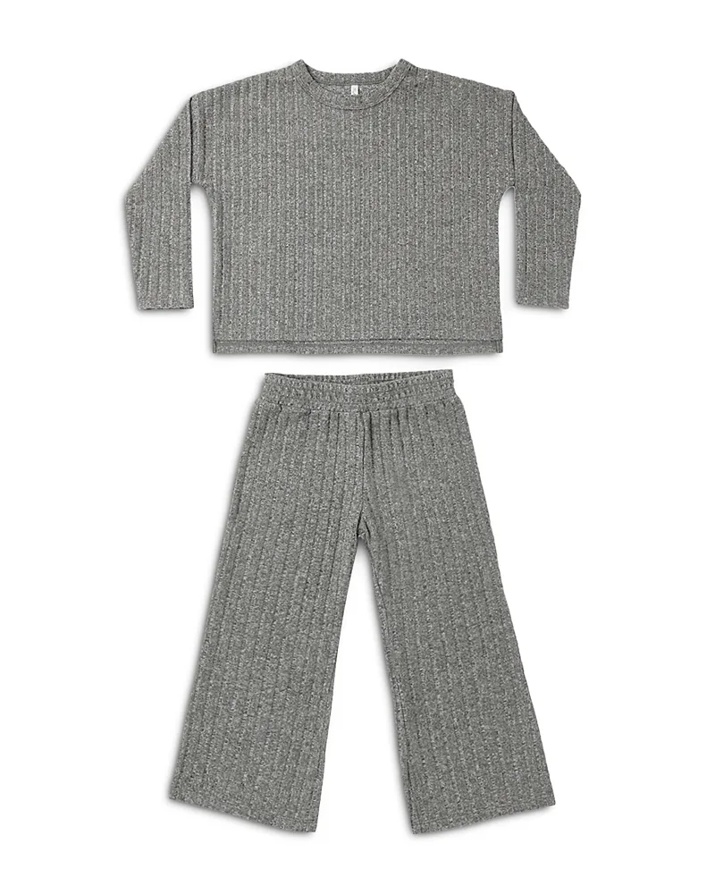 Cozy Rib Knit Tee & Wide Leg Pants Set by Rylee + Cru