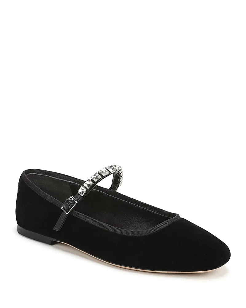 Ellie Crystal & Velvet Mary Jane Flats