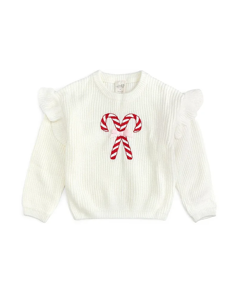 Candy Cane Christmas Ruffle Sweater by Sweet Wink