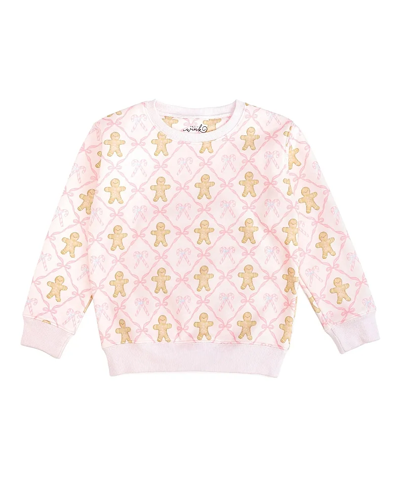 Gingerbread Bow Trellis Christmas Sweatshirt by Sweet Wink