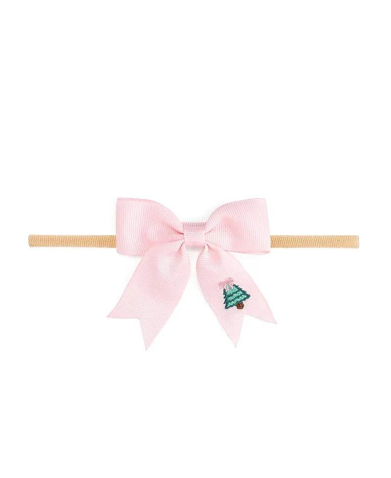 Christmas Tree Embroidered Bow Baby Headband by Sweet Wink
